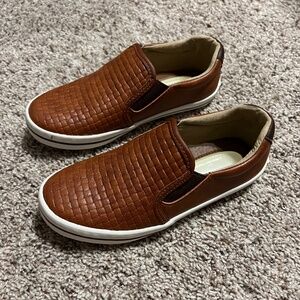 Kenneth Cole Boy's Brown Woven Leather Slip-on Shoes
